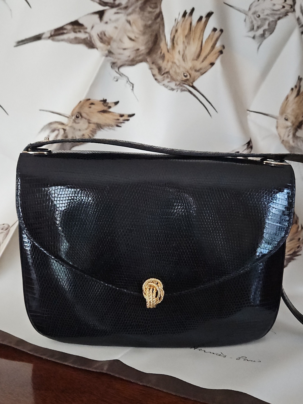 Vintage 1960's Koret Lizard Embossed Leather Handbag